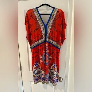 Style & Co. Blue and Orange Paisley Dress SIZE XL